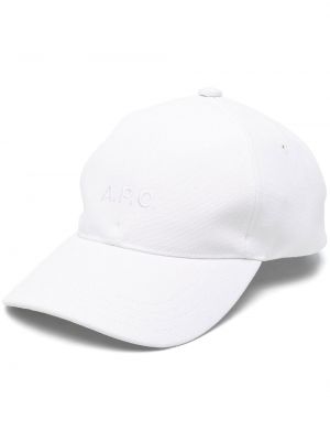 Cappello con visiera ricamato A.p.c. bianco