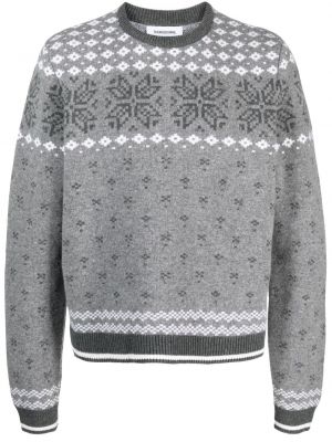 Pull en tricot à imprimé Thom Browne gris