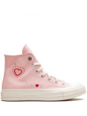 Sneakerși cu motiv cu inimi Converse roz
