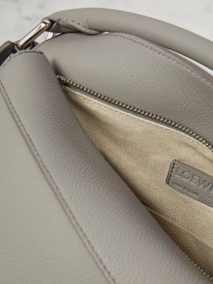 Kožená kabelka Loewe sivá