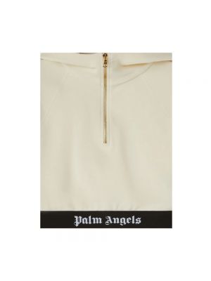 Bluza z kapturem bawełniana Palm Angels beżowa