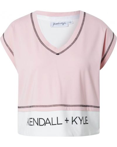 KENDALL + KYLIE Tricou  roz deschis / alb / negru