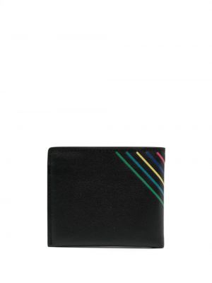 Pruhovaná kožená peněženka Ps Paul Smith černá