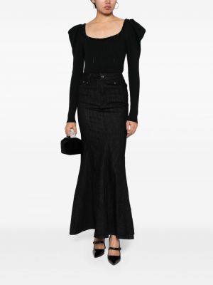 Džínová sukně Self-portrait černé