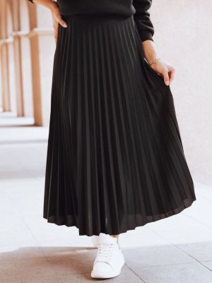 Plisovaná midi sukňa Dstreet čierna
