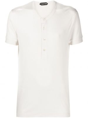 T-krekls ar pogām Tom Ford balts