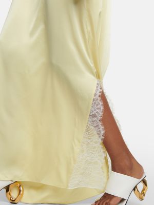 Satynowa sukienka długa koronkowa Jw Anderson żółta
