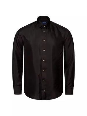 Шелковая рубашка слим Eton черная