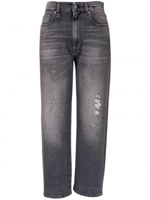 Straight leg jeans a vita alta R13 grigio
