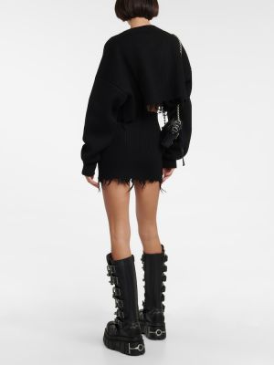 Μάλλινη φούστα mini Vetements μαύρο