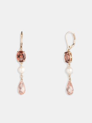 Pendientes con perlas Lauren Ralph Lauren rosa
