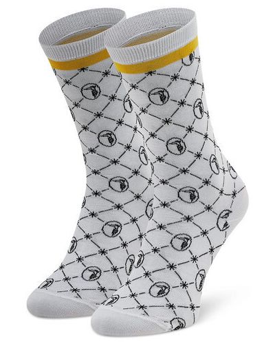 Trussardi Hosszú női zokni Crew Socks Monogram 59Z00321 Fehér