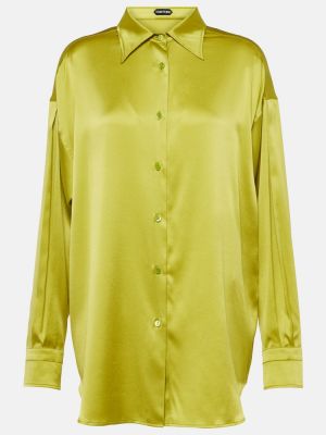 Hedvábná košile Tom Ford zelená
