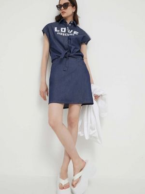 Бавовняна сукня міні Love Moschino синя