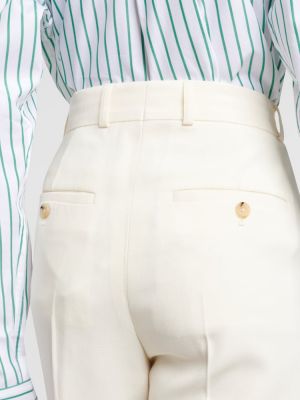 Pantalon taille haute large en crêpe Toteme blanc