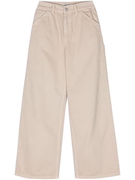 Bavlnené džínsy s rovným strihom Carhartt Wip béžová