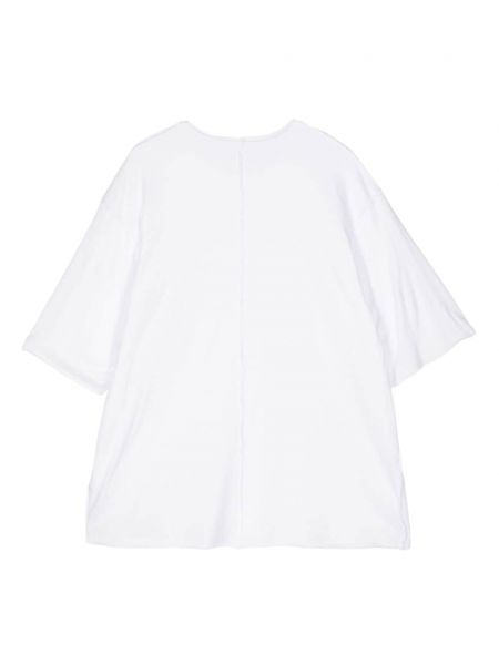 Kokvilnas t-krekls ar apaļu kakla izgriezumu Attachment balts