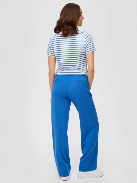Pantalon large plissé S.oliver bleu