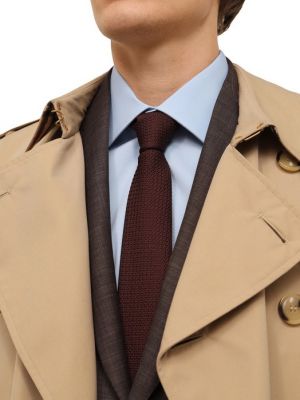 Шелковый галстук Lanvin коричневый