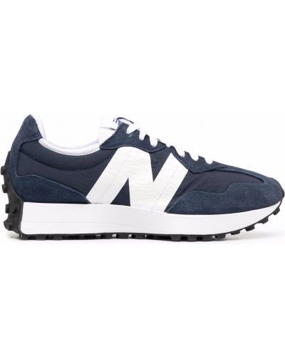 Semsket skinn sneakers New Balance 327 blå