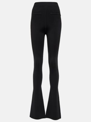 Woll high waist leggings ausgestellt Saint Laurent schwarz