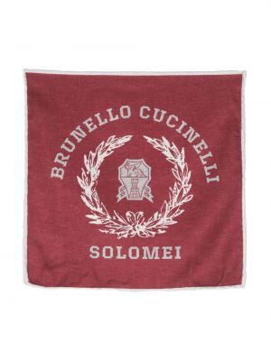 Fular de mătase cu imagine Brunello Cucinelli roșu