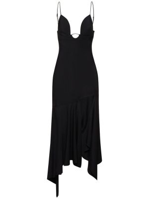 Sukienka długa asymetryczna Mugler czarna