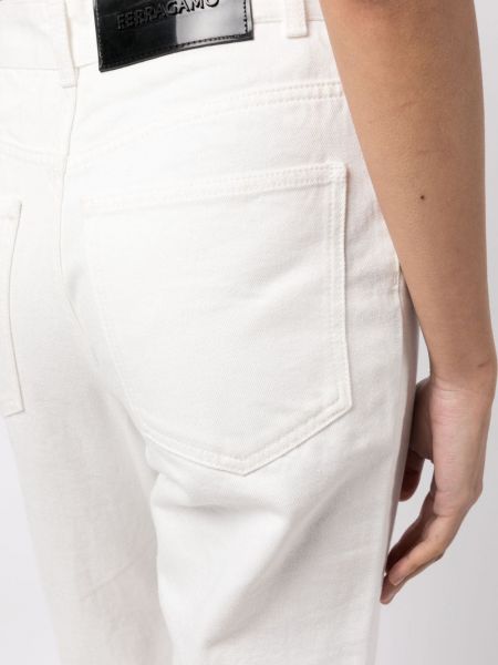 Jeans di cotone Ferragamo bianco