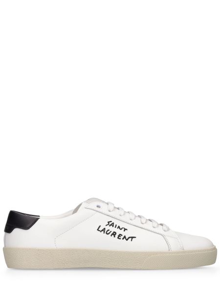 Sneakersy skórzane Saint Laurent białe