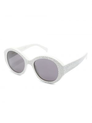 Okulary przeciwsłoneczne z kryształkami Celine Eyewear białe