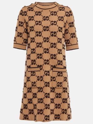 Μάλλινη μάξι φόρεμα Gucci