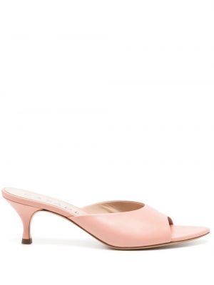 Kožené sandály Casadei růžové