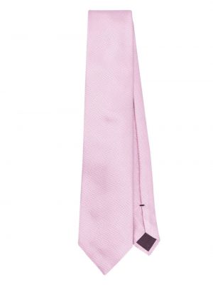 Μεταξωτή γραβάτα με κέντημα Tom Ford ροζ