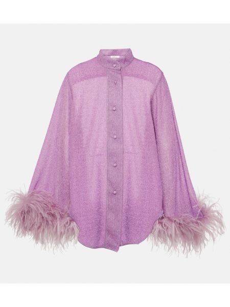Camisa con plumas de plumas Oséree violeta