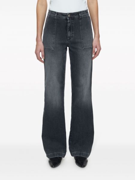 Bavlněné straight fit džíny Closed šedé
