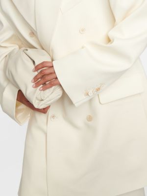 Oversized gyapjú rövid kabát Wardrobe.nyc fehér