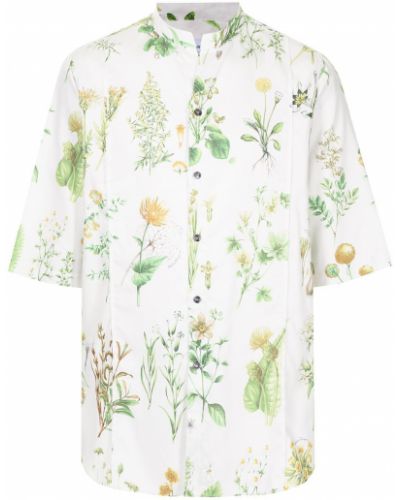 Camisa de flores con estampado Salvatore Ferragamo blanco