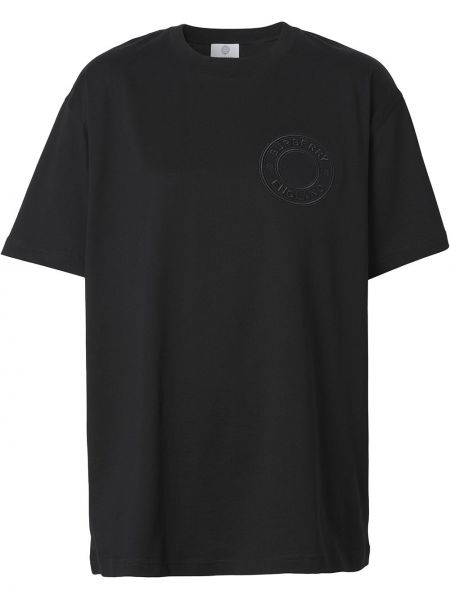 Camiseta con estampado Burberry negro