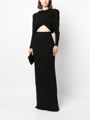 Večerní šaty s kapucí Saint Laurent černé