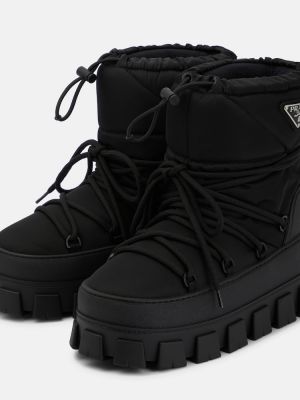 Sněžné boty na platformě Prada černé