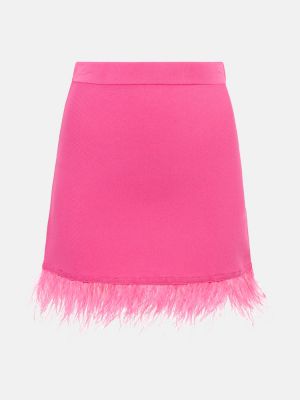 Mini sijonas su plunksnomis Staud rožinė