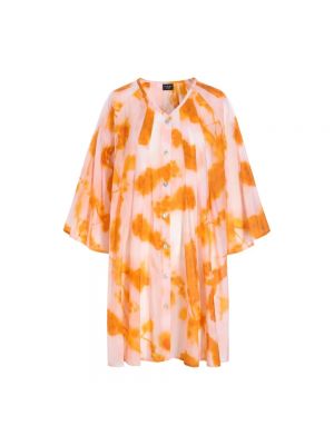 Sukienka z nadrukiem w abstrakcyjne wzory Bitte Kai Rand pomarańczowa