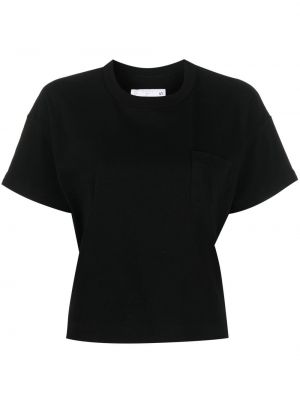 T-shirt a maniche corte con scollo tondo Sacai nero