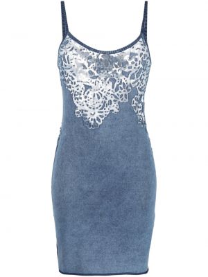 Прозрачна коктейлна рокля Diesel синьо