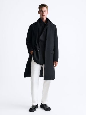 Шерстяное пальто Zara Черное