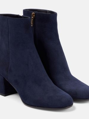 Ankle boots zamszowe Gianvito Rossi niebieskie