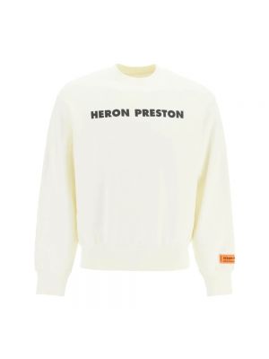 Felpa di cotone con stampa con stampa Heron Preston bianco
