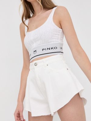 Džínové šortky s vysokým pasem Pinko bílé