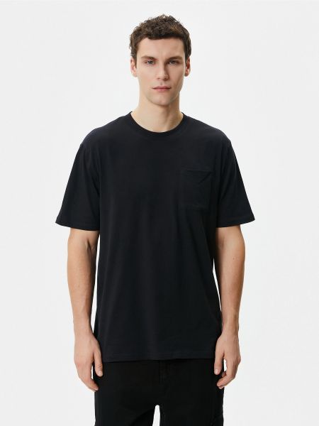 Хлопковая футболка Koton черная