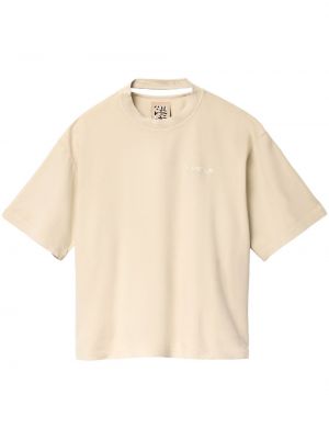 Bavlnené tričko s výšivkou Camperlab béžová
